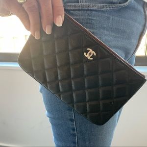 CHANEL (Authentic) Caviar Quilted Cosmetic Case / Pouch